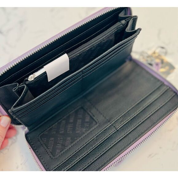 Steve Madden Wallet Wristlet Lavender Purple Zip Around Smartphone Organizer - Picture 3 of 5